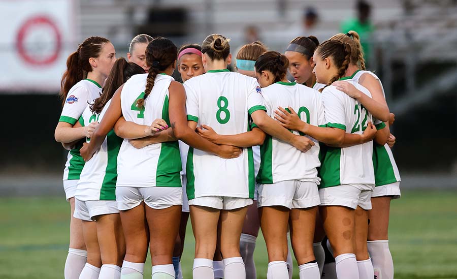 Manhattan University Women's Soccer Huddle